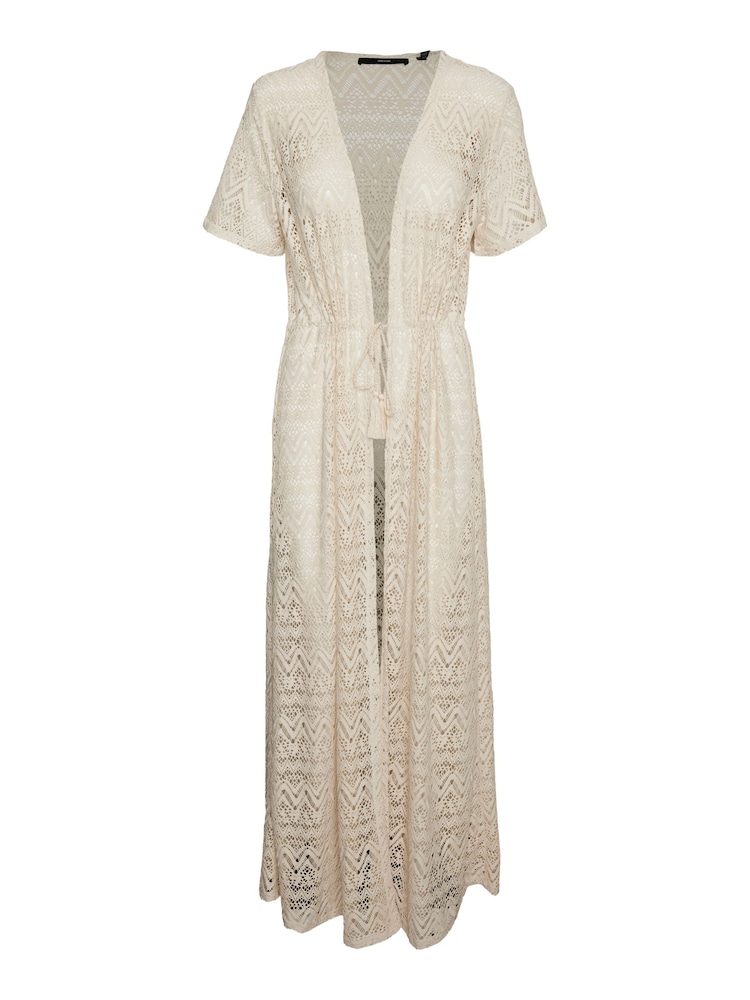VERO MODA Cream Lightweight Crochet Maxi Beach Cover-Up - Image 5 of 5