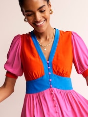 Boden Pink Petite Elsa Midi Tea Dress - Image 2 of 6