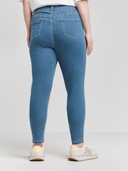 Simply Be Light Blue Regular Lucy High Waisted Super Stretch Skinny Jeans - Image 2 of 5