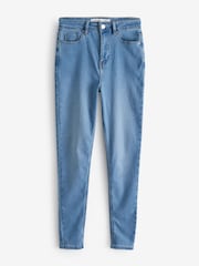 Simply Be Light Blue Regular Lucy High Waisted Super Stretch Skinny Jeans - Image 5 of 5