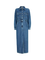 Mint Velvet Blue Indigo Denim Midi Shirt Dress - Image 10 of 11