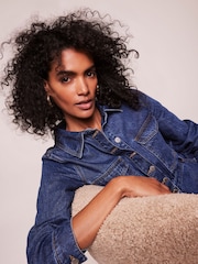 Mint Velvet Blue Indigo Denim Midi Shirt Dress - Image 7 of 11