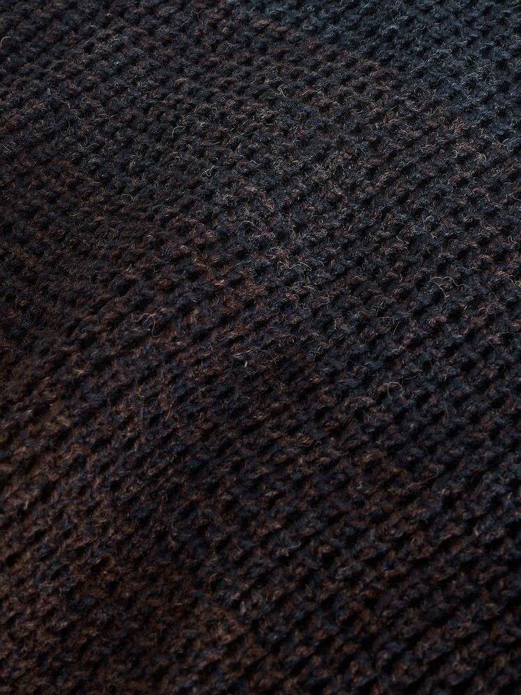 Brown/Blue Regular Fit Chunky Ombré Crew Jumper with Wool - Image 9 of 9