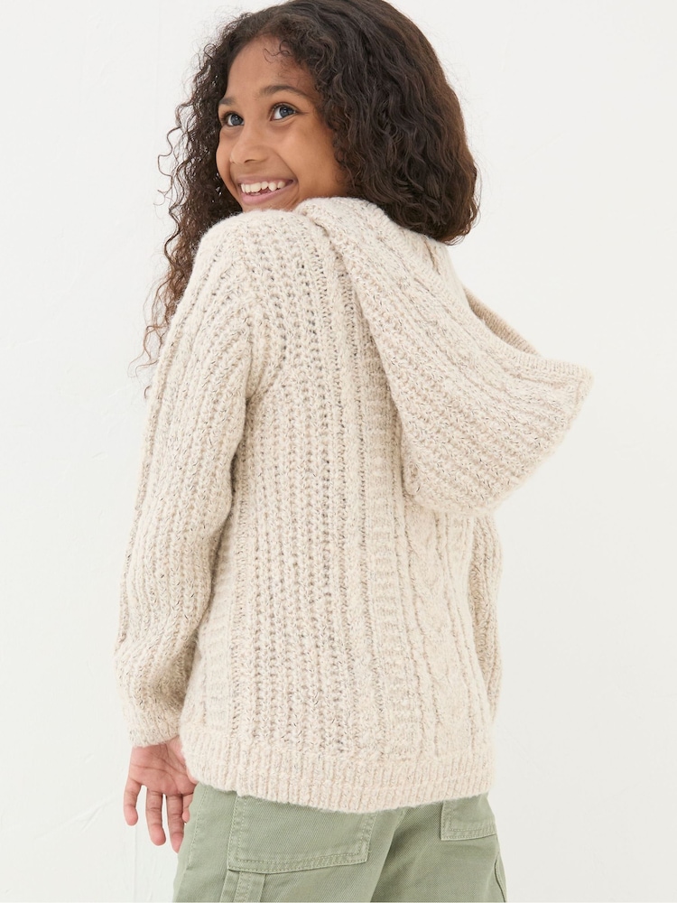 FatFace Alicia Cream Knit Hoodie - Image 2 of 5