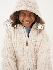 FatFace Alicia Cream Knit Hoodie - Image 4 of 5
