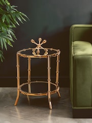 Interiors by Premier Gold Clear Kensington Townhouse Bamboo Design Side Table - Image 2 of 6