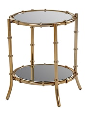 Interiors by Premier Gold Clear Kensington Townhouse Bamboo Design Side Table - Image 4 of 6