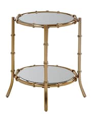 Interiors by Premier Gold Clear Kensington Townhouse Bamboo Design Side Table - Image 5 of 6