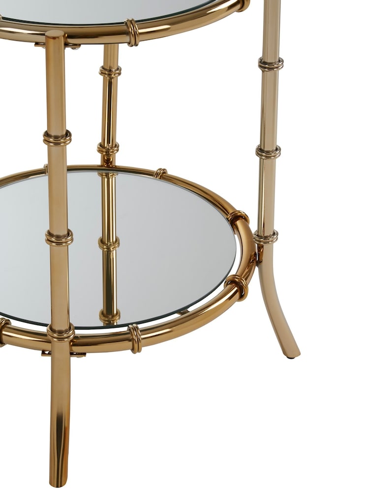 Interiors by Premier Gold Clear Kensington Townhouse Bamboo Design Side Table - Image 6 of 6