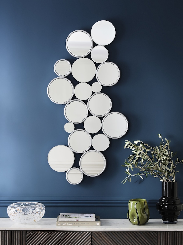 Silver Circles Cluster Wall Mirror - Image 2 of 6