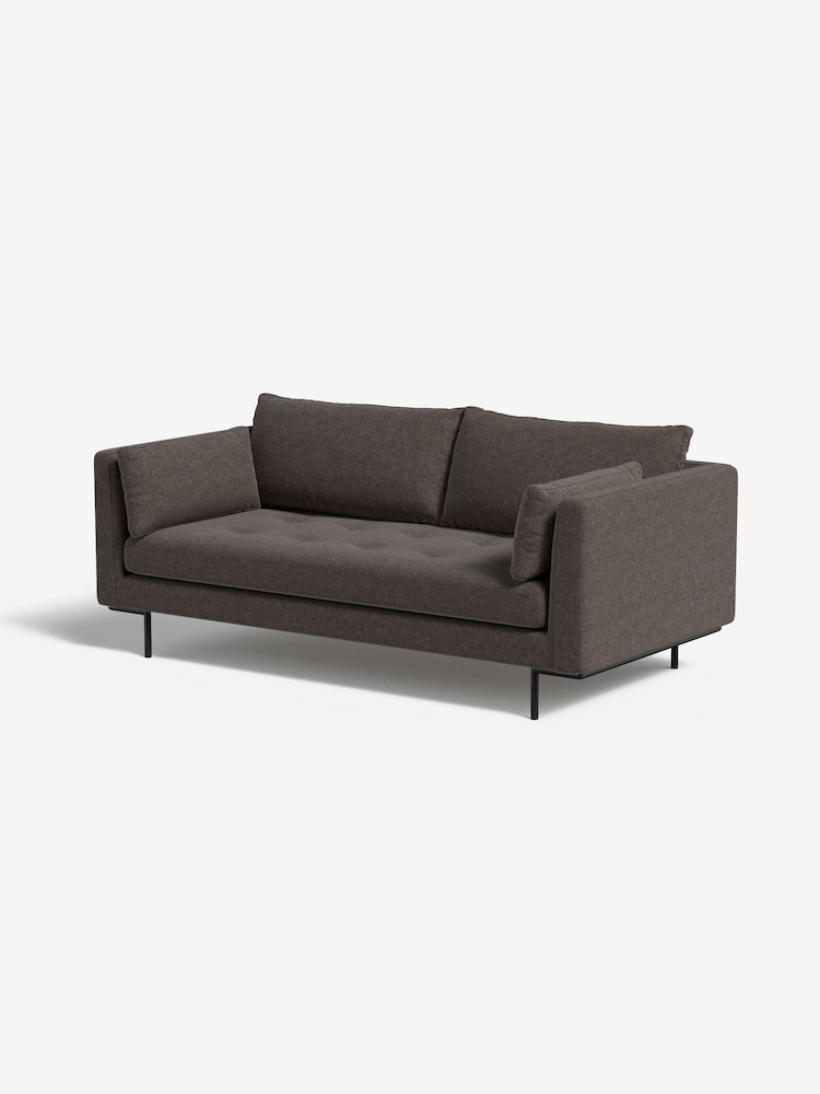 MADE.COM Basket Weave Mocha Harlow 2 Seater Sofa - Image 1 of 4