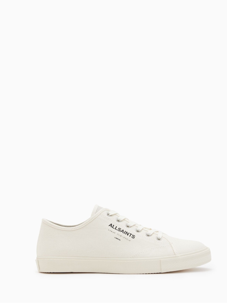 AllSaints White Underground Canvas Low Trainers - Image 1 of 5