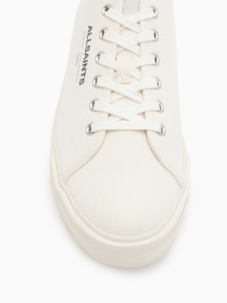 AllSaints White Underground Canvas Low Trainers - Image 2 of 5