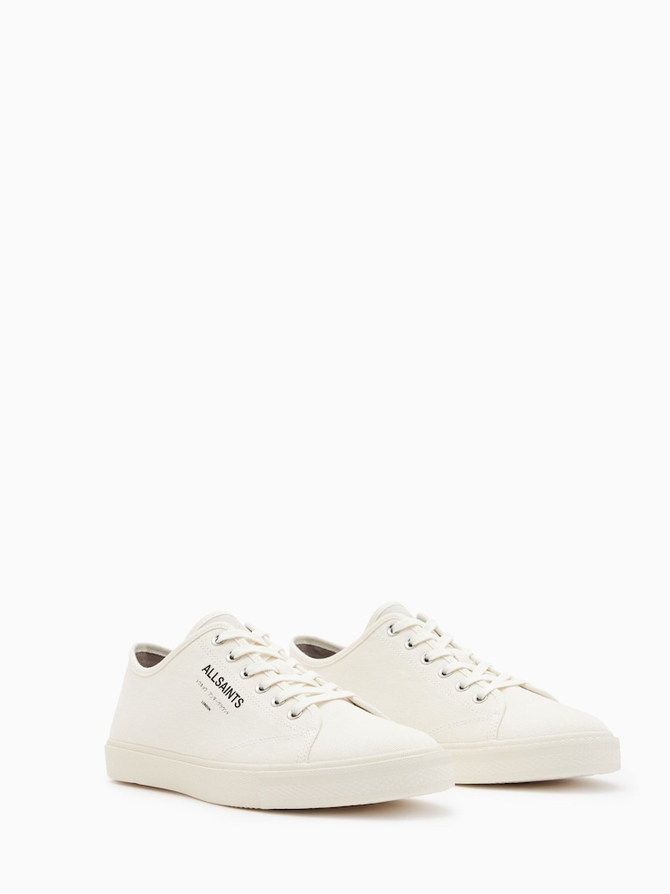 AllSaints White Underground Canvas Low Trainers - Image 2 of 5 AllSaints White Underground Canvas Low Trainers - Image 2 of 5