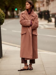 روز وردي - Overcoat with Revere Collar - صورة 2 من 9