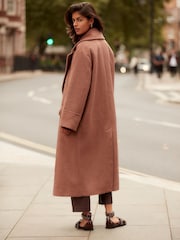 روز وردي - Overcoat with Revere Collar - صورة 3 من 9