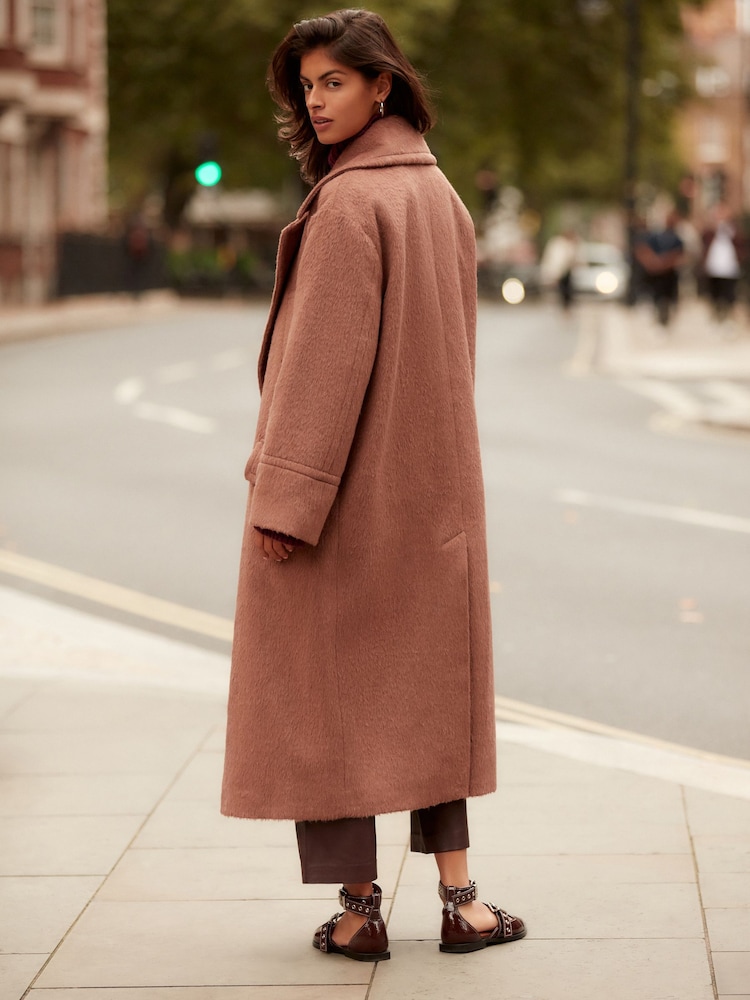Rose Pink Overcoat with Revere Collar - Image 3 of 9