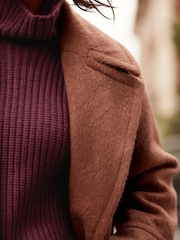 روز وردي - Overcoat with Revere Collar - صورة 5 من 9