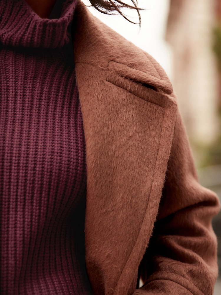 Rose Pink Overcoat with Revere Collar - Image 5 of 9