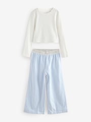 Blue Woven Bottom Pyjamas 1 Pack (3-16yrs) - Image 1 of 4