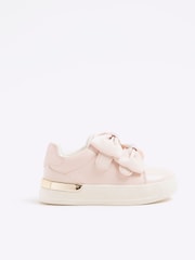 River Island Pink Girls Velcro Bow Trainers - Image 1 of 4