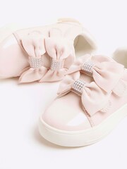 River Island Pink Girls Velcro Bow Trainers - Image 3 of 4