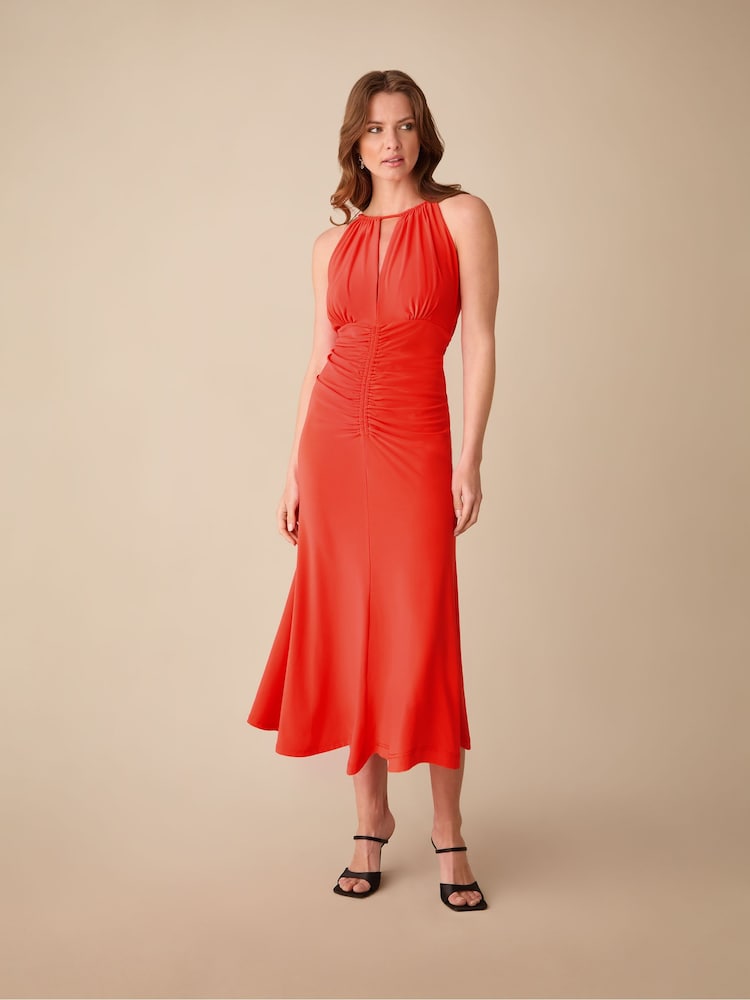 Ro&Zo Red Petite Petite Jersey Halterneck Midi Dress - Image 1 of 4