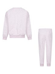 Nike Pink Little Kids Essential Marl Tracksuit - Image 2 of 4