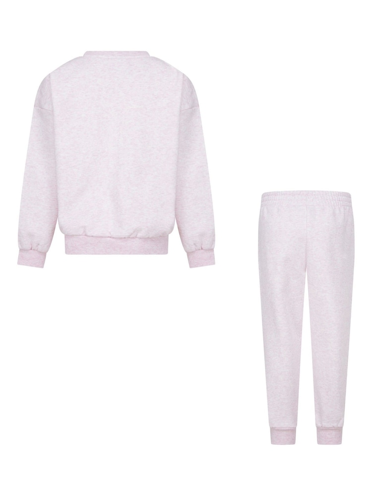 Nike Pink Little Kids Essential Marl Tracksuit - Image 2 of 4