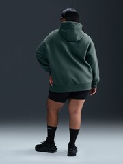 Nike Dark Green Curve Sportswear Phoenix Fleece Oversized Pullover Hoodie - Image 2 of 5