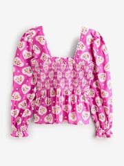 Cath Kidston Lace Hearts Shirred 100% Cotton Blouse - Image 5 of 6