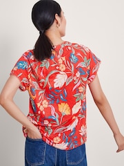 Monsoon Alma T-Shirt mit Print aus 100 % Leinen - Bild 3 von 5