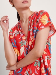 Monsoon Alma T-Shirt mit Print aus 100 % Leinen - Bild 4 von 5