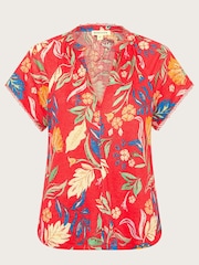 Monsoon Alma T-Shirt mit Print aus 100 % Leinen - Bild 5 von 5