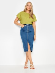 Long Tall Sally Yellow Dobby Grown On Sleeve Top - Image 2 of 5