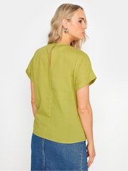 Long Tall Sally Yellow Dobby Grown On Sleeve Top - Image 3 of 5