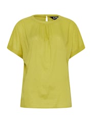 Long Tall Sally Yellow Dobby Grown On Sleeve Top - Image 5 of 5