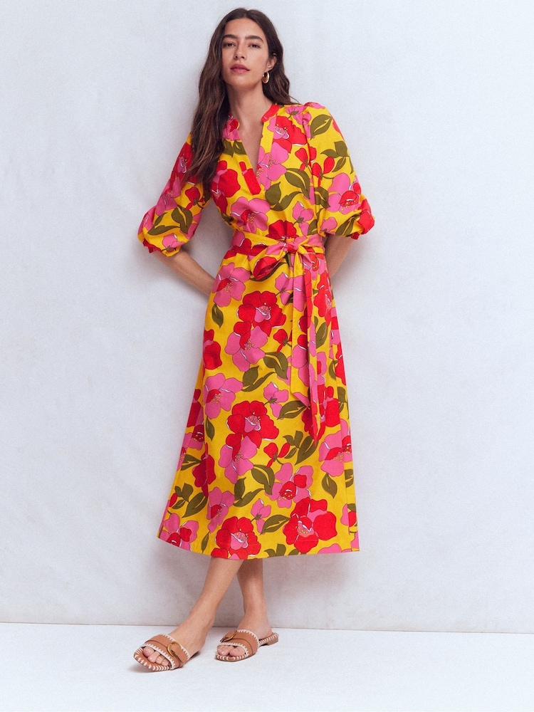 Boden Yellow Octavia Cotton Dress - Image 1 of 7 Boden Yellow Octavia Cotton Dress - Image 1 of 7