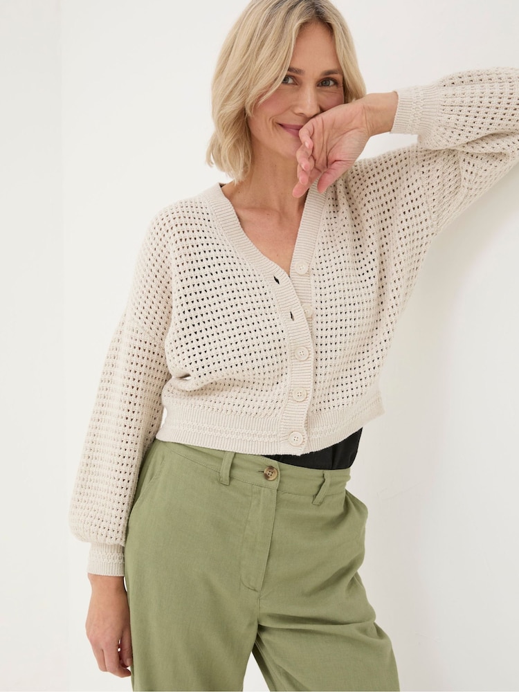 FatFace Annie Natural Button Through Cardigan - Image 1 of 4