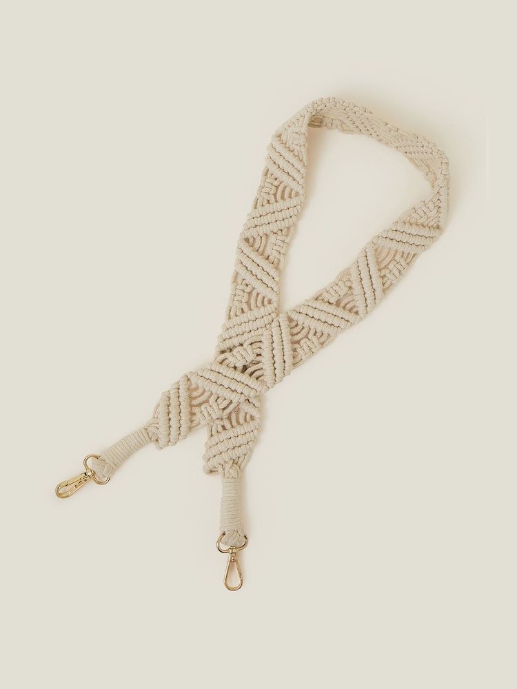 Accessorize Cream Macramé Strap Bag - Image 1 of 2