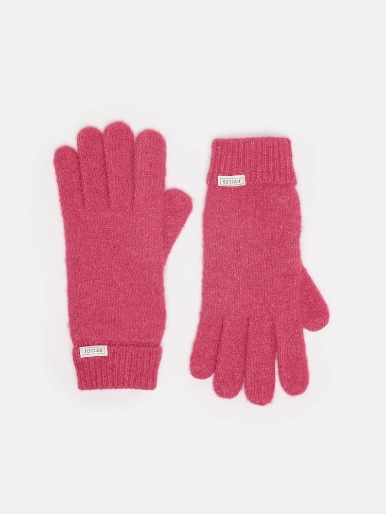Joules Caversham Pink Knitted Gloves - Image 1 of 3 Joules Caversham Pink Knitted Gloves - Image 1 of 3