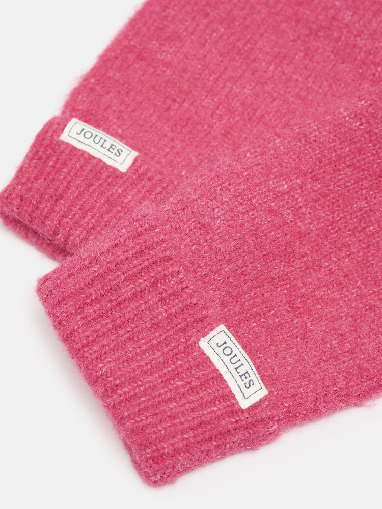 Joules Caversham Pink Knitted Gloves - Image 3 of 3 Joules Caversham Pink Knitted Gloves - Image 3 of 3