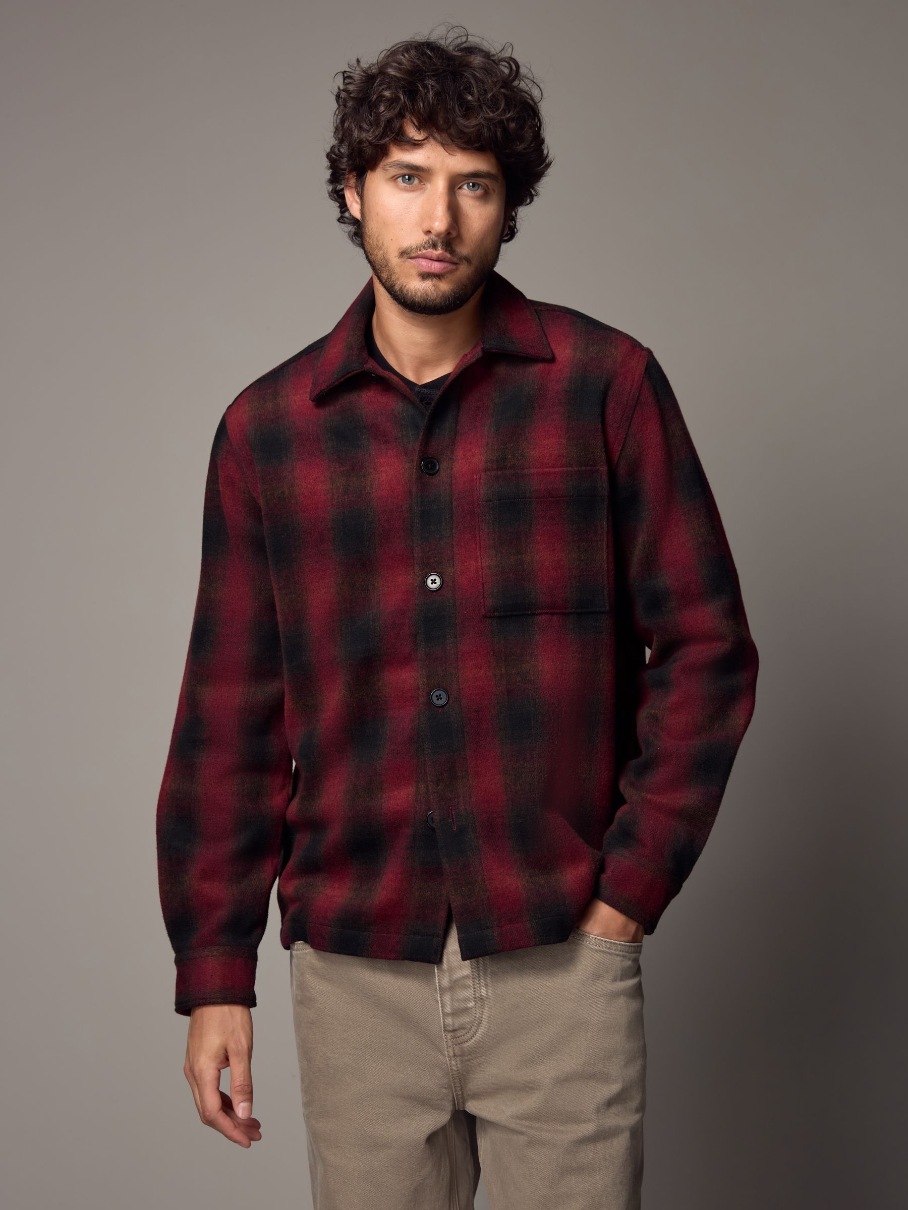 Relaxed Fit Wool Check Overshirt | Tommy Hilfiger USA