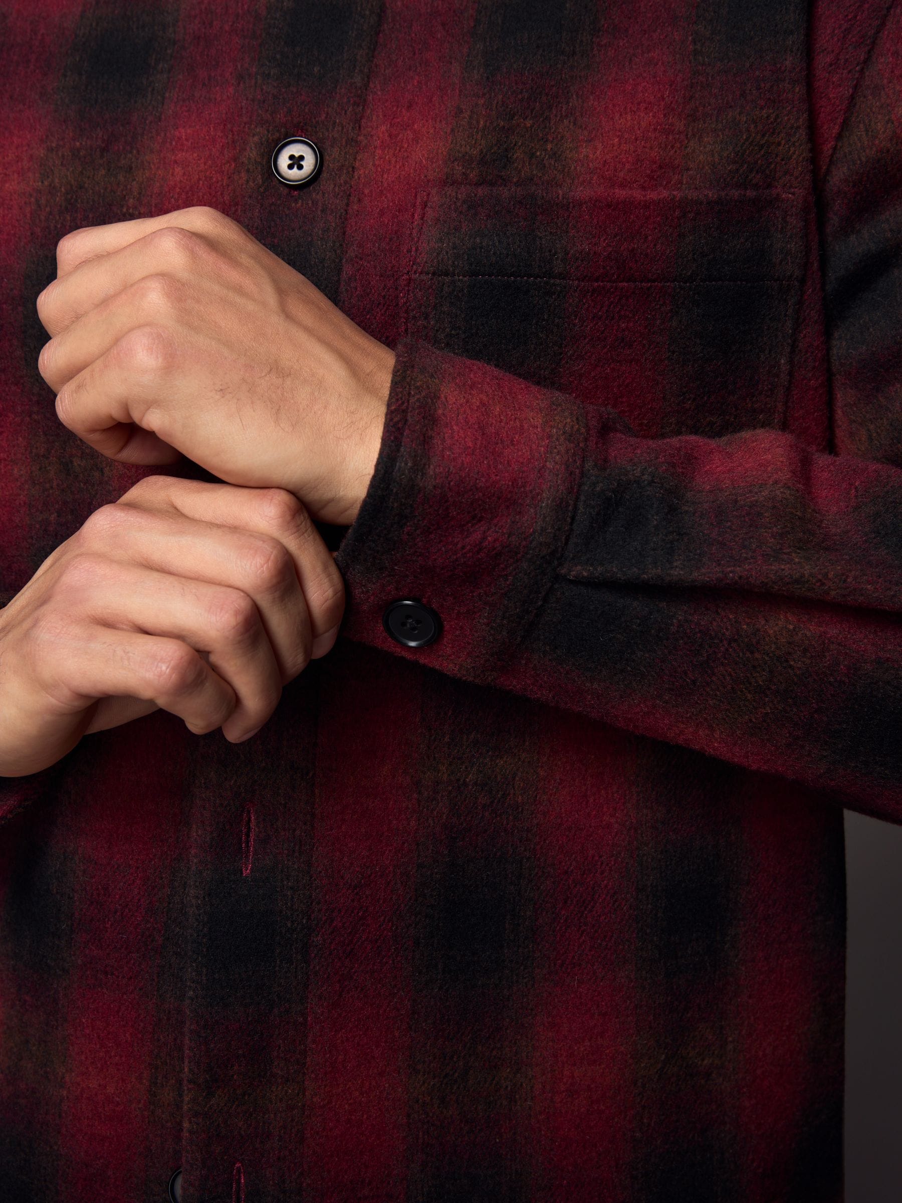 Buy Red Wool Blend Check Shacket Overshirt from Next USA