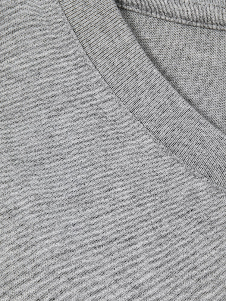 Reiss Grey Marl Cassie Oversized Cotton Crew Neck T-Shirt - Image 6 of 6