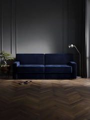 Jay-Be Luxe Velvet Royal Blue Linea 4 Seater Sofa Bed - Image 1 of 6