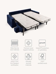 Jay-Be Luxe Velvet Royal Blue Linea 4 Seater Sofa Bed - Image 3 of 6