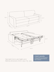 Jay-Be Luxe Velvet Royal Blue Linea 4 Seater Sofa Bed - Image 6 of 6