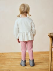 Pink Bunny Peplum 100% Cotton Top and Leggings Set (3mths-7yrs) - Image 3 of 9
