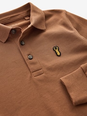 Tan Brown Long Sleeve Polo Shirt (3-16yrs) - Image 3 of 3